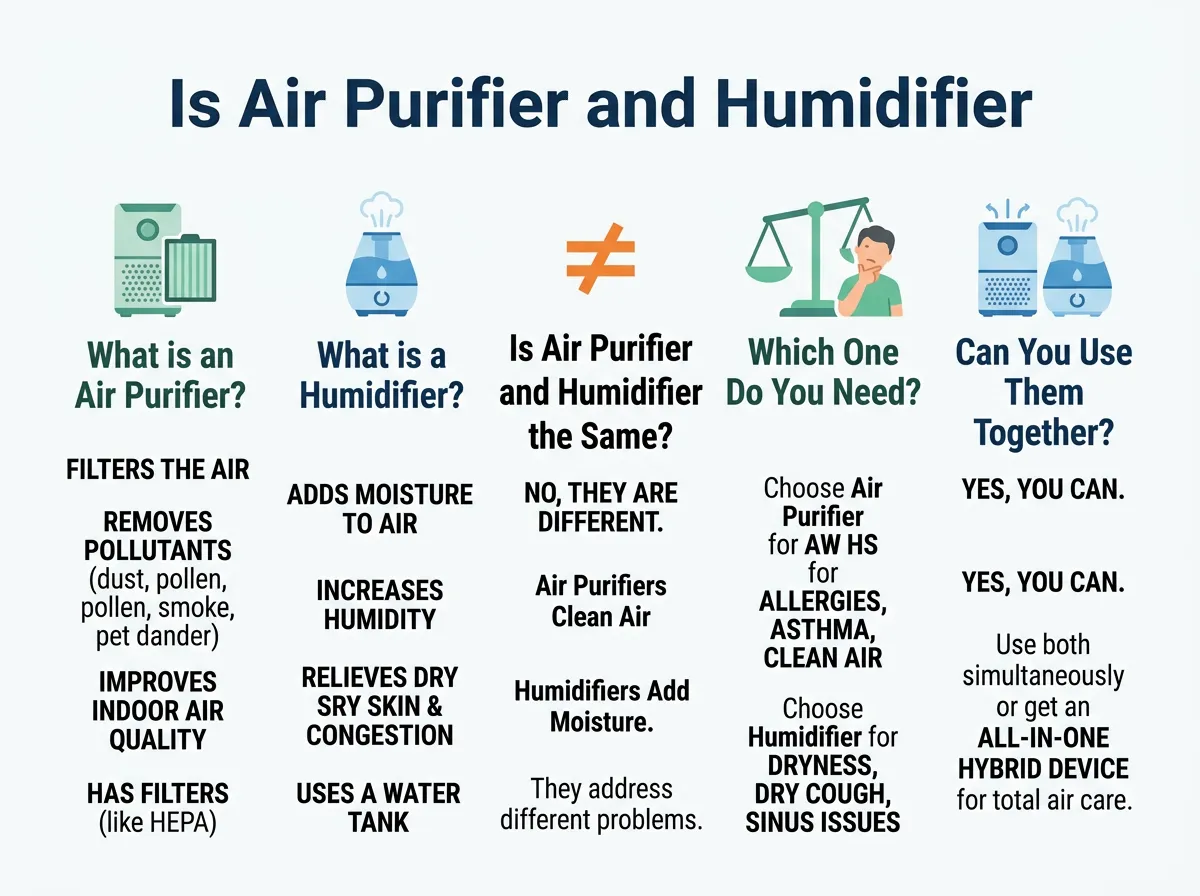Is Air Purifier and Humidifier the Same?