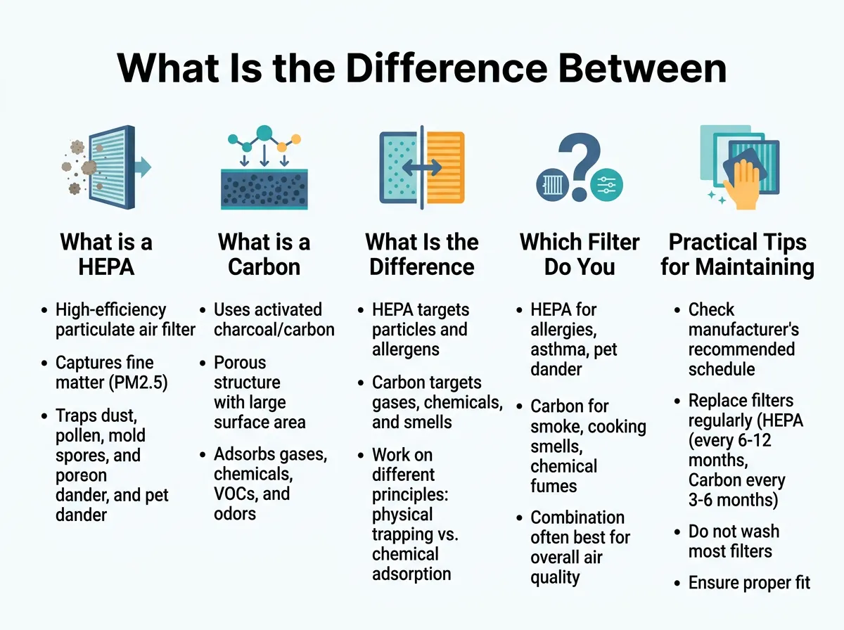 What Is the Difference Between HEPA and Carbon Filters?